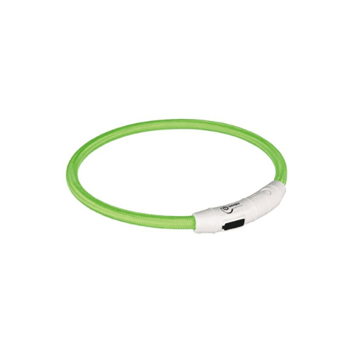 Trixie Flash Leuchtring USB Grün aus TPU-Nylon grün