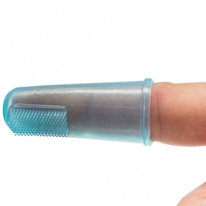 Trixie Silikon-Finger-Zahnbürsten-Set am Finger